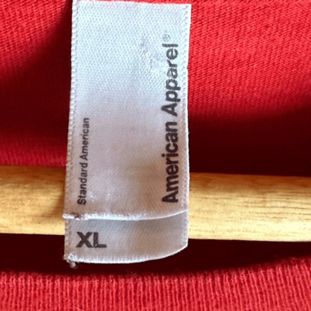American Apparel Apathy Coalition Tee‎ XL Red Satire Graphic Meme Core USA Shirt - Picture 9 of 12